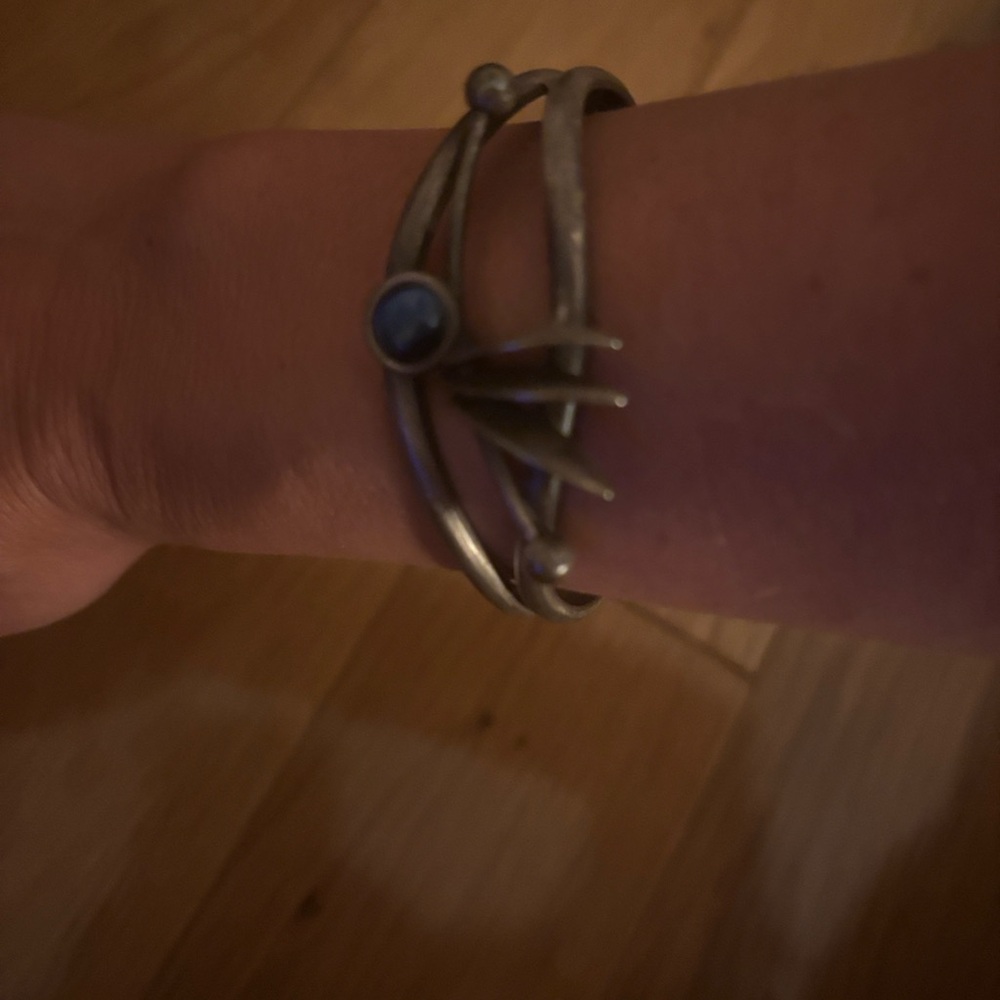 Y2K one of a kind silver tone cuff bracelet - Picture 3 of 3